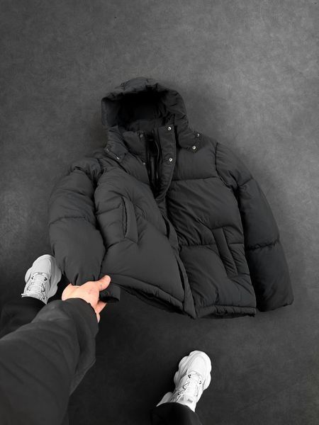 Чоловіча зимова oversize куртка - графіт dp25n1 фото
