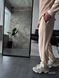 Мужские oversize брюки в рубчик - бежевые sebs6 фото 3