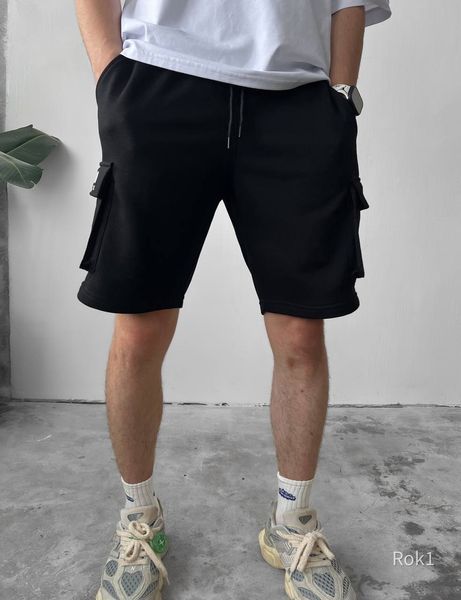 Мужские oversize шорты &ndash; черные rok1 фото