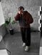 Мужской объемный бомбер - коричневый arln12 фото 3