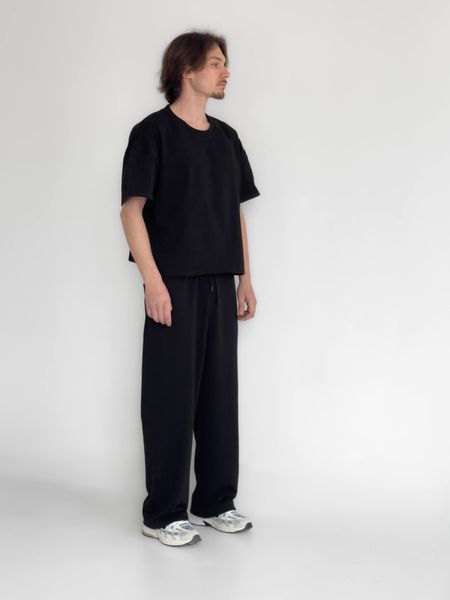 Чоловічі oversize спортивні штани Baggy - чорні pa02702-S фото