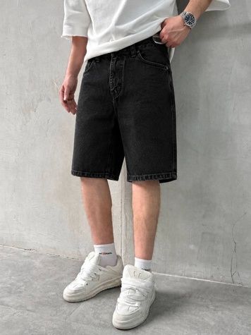 Чоловічі джинсові oversize шорти - чорні 29717-29 фото