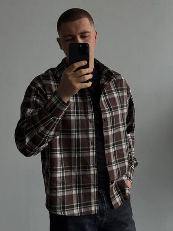 Чоловіча сорочка oversize - коричнева klet5-XL фото