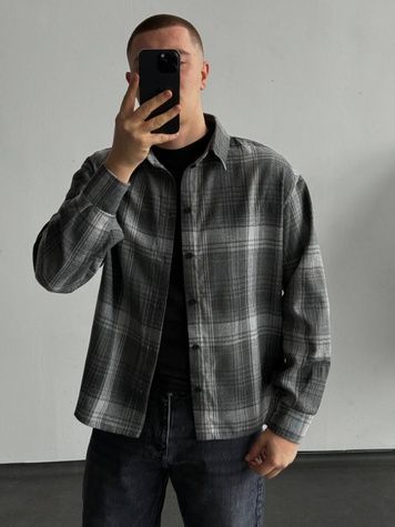 Чоловіча сорочка oversize - сіра klet6-XL фото