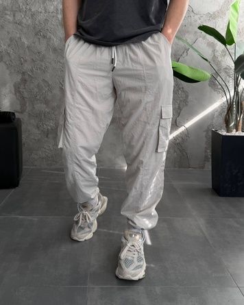 Мужские oversize брюки из плащевки - серые blade3.1s-S фото