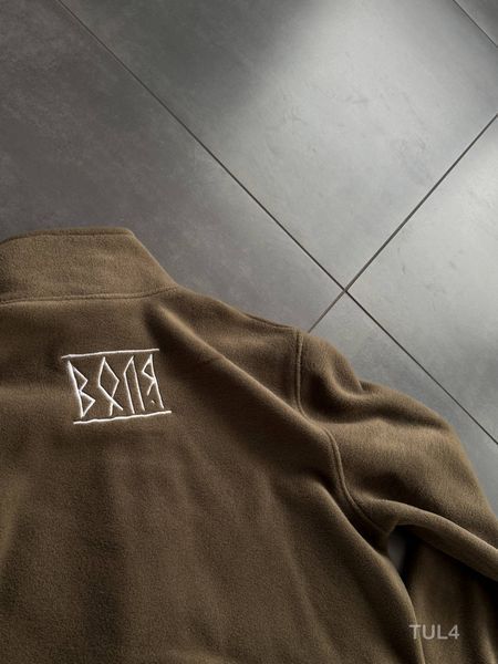 Мужской флисовый oversize бомбер - хаки tul4 фото