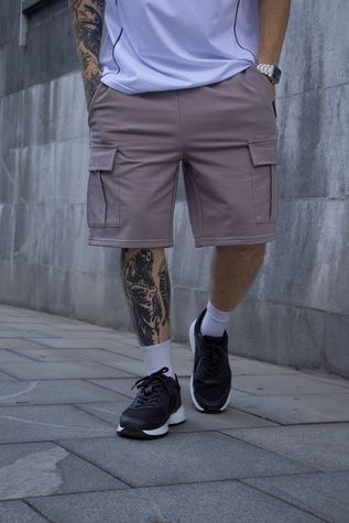 Чоловічі шорти oversize із бічними карманами - сірі 1134500000006 фото