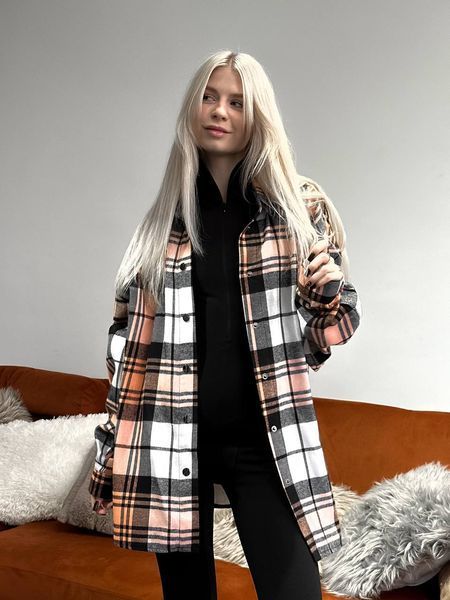 Женская рубашка Oversize в клетку zkl12 фото