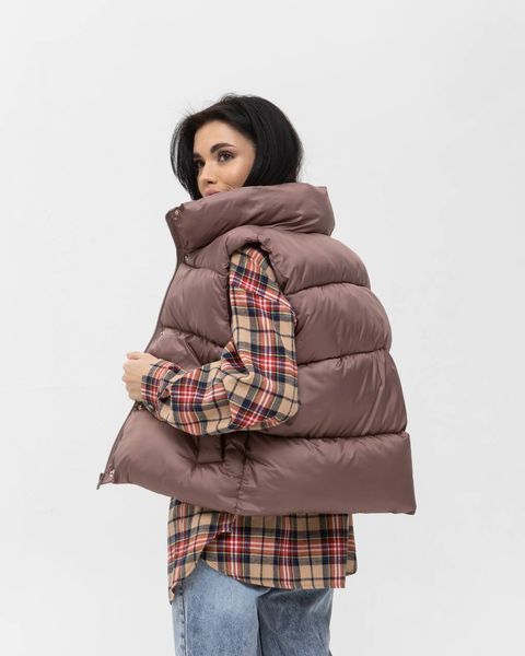 Жіноча oversize жилетка - коричнева zh7 фото