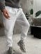 Мужские спортивные oversize брюки на флисе - белые fstn5n фото 6