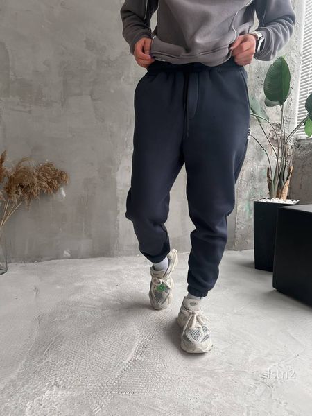 Чоловічі спортивні oversize штани на флісі - сині fstn2n фото