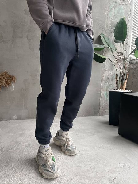 Чоловічі спортивні oversize штани на флісі - сині fstn2n фото