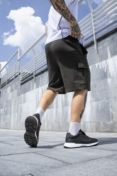 Чоловічі шорти oversize із бічними карманами - хакі 1135500000003 фото