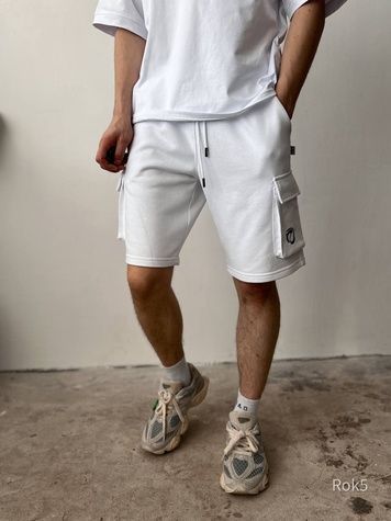 Мужские oversize шорты &ndash; белые rok5 фото