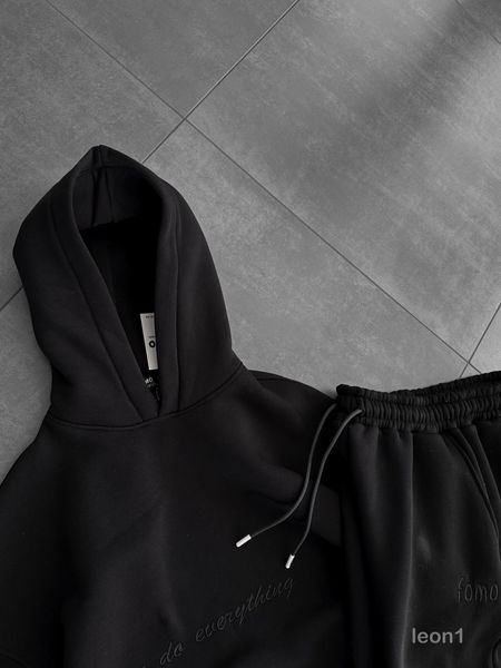 Мужской спортивный oversize костюм - черный leon1 фото