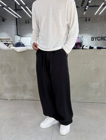 Мужские котоновые oversize брюки Baggy - черные ch6517-4-S фото