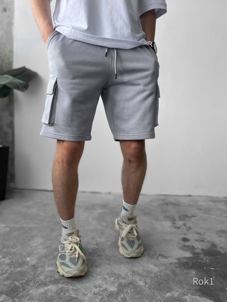 Мужские oversize шорты &ndash; серые rok3 фото