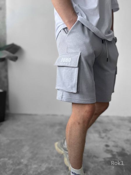 Мужские oversize шорты &ndash; серые rok3 фото