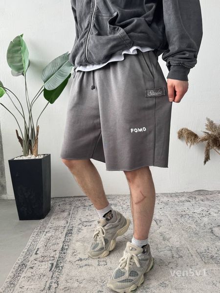 Чоловічі трикотажні шорти oversize - темно-сірі ven9v1 фото