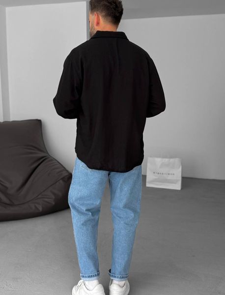 Чоловіча Oversize сорочка - чорна rs904 фото
